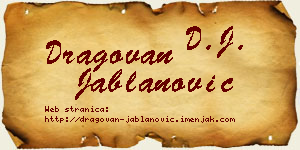 Dragovan Jablanović vizit kartica